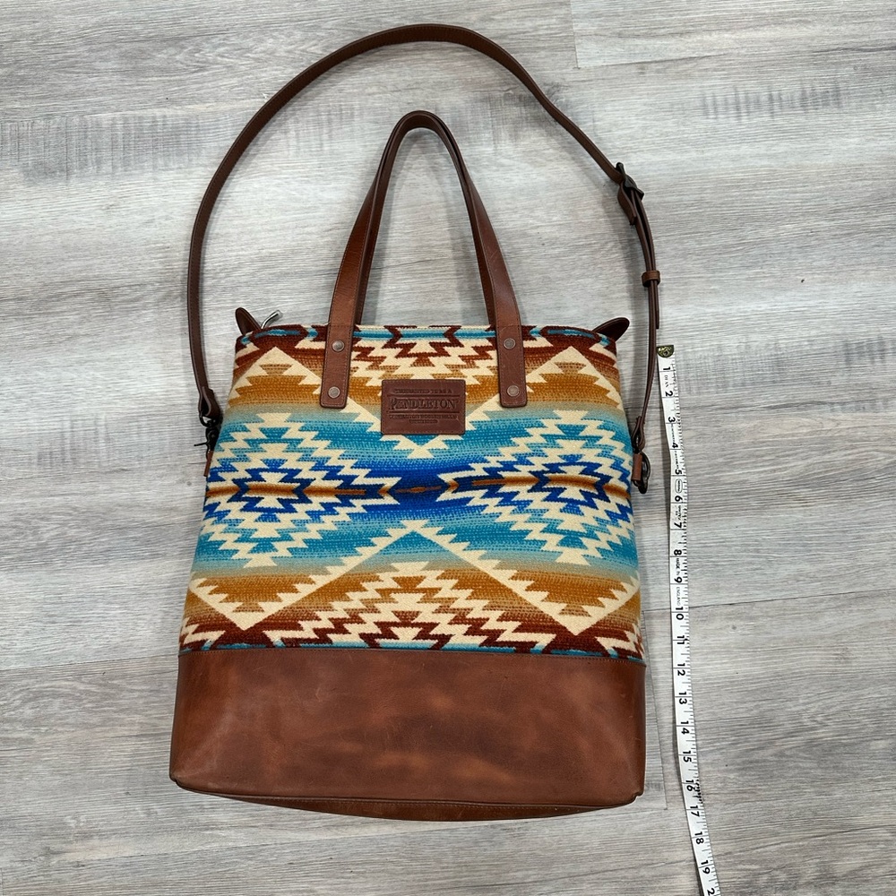 Pendleton Blue And Brown Patterned Tote - image 1